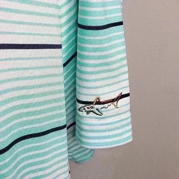 Greg Norman Men's Light Blue Stripped‎ Polo Size XXL - Picture 2 of 5